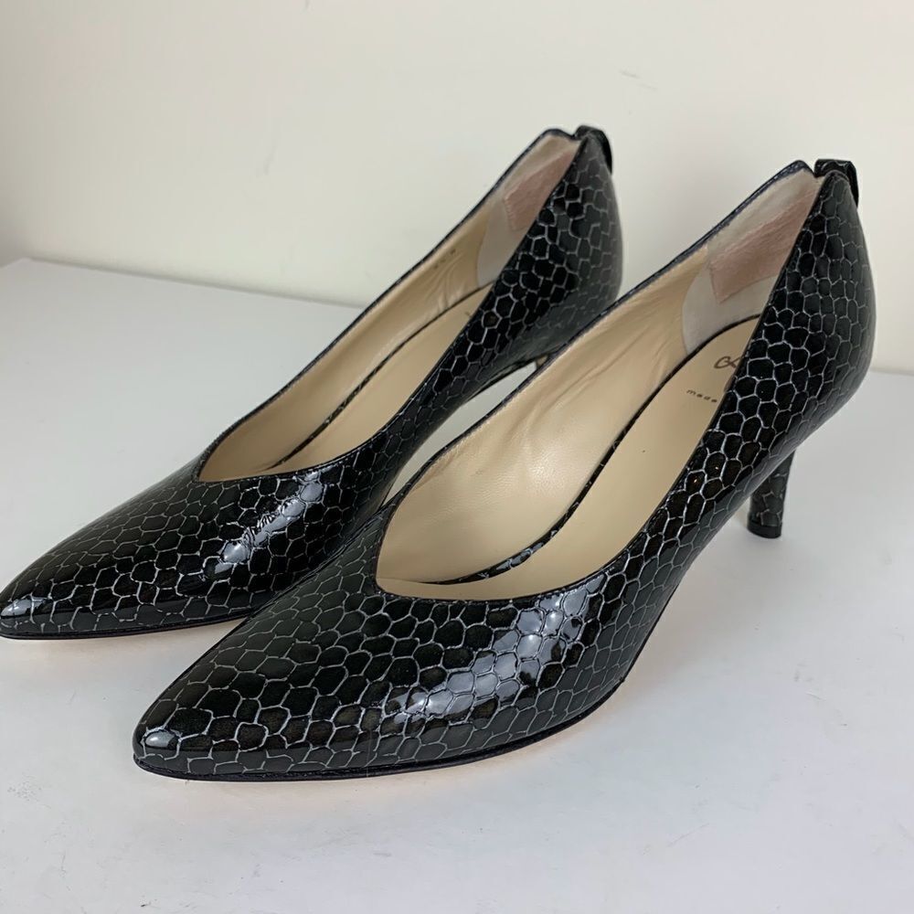 Amalfi Handmade Snake Print‎ Leather Pumps 9N EUC